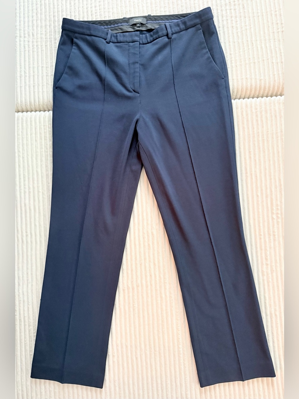 EUC Theory Treeca Navy Straight-Leg Women’s Dress Pants Stretch Size 10
